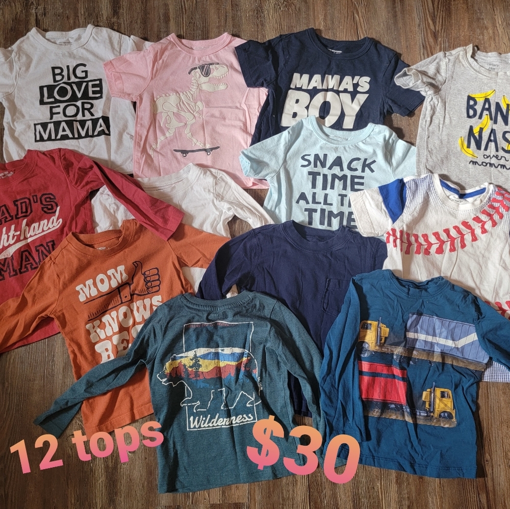 2T Boys tees short/long